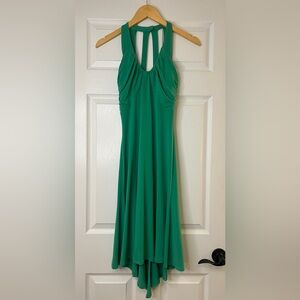Moda International Jungle Green Dress XS | Strappy Back High-Low Hem